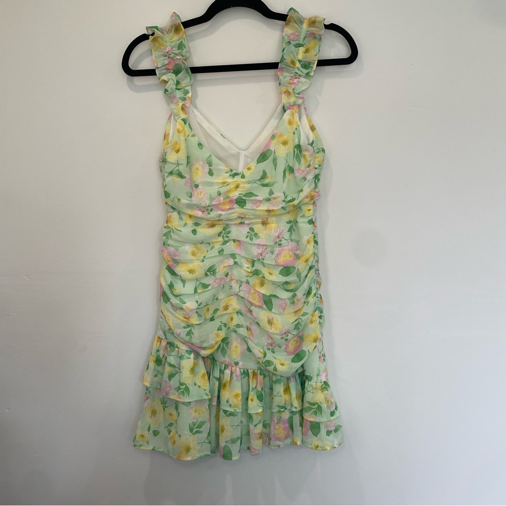 Elodie Nordstrom Spring Floral Ruched Sleeveless Mini Dress - Picture 5 of 8